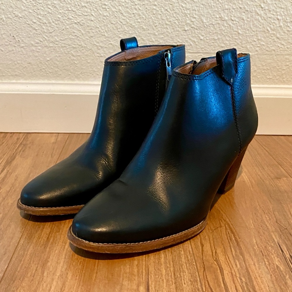 Madewell Black Leather Ankle Boots size 8.5